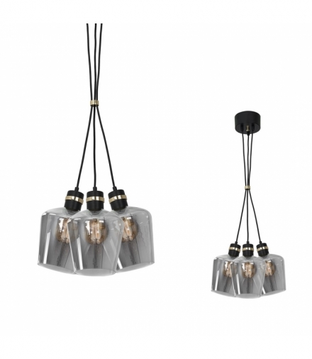 Lampa wisząca RICHMOND BLACK / GOLD 3xE27 Supeł Eko-Light MLP65400