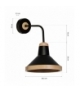 Kinkiet SALMA BLACK / WOOD 1xE27 60W Eko-Light MLP6294