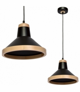 Lampa wisząca SALMA BLACK / WOOD 1xE27 60W Eko-Light MLP6295