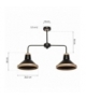 Lampa sufitowa SALMA BLACK / WOOD 2xE27 60W Eko-Light MLP6296