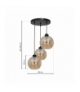 Lampa wisząca SOFIA AMBER 3xE27 Eko-Light MLP6584
