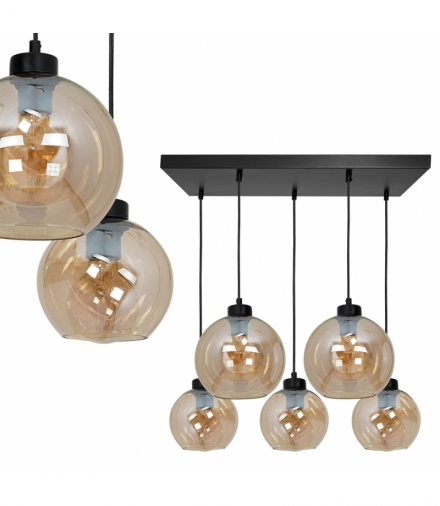 Lampa wisząca SOFIA AMBER 5xE27 Eko-Light MLP6592