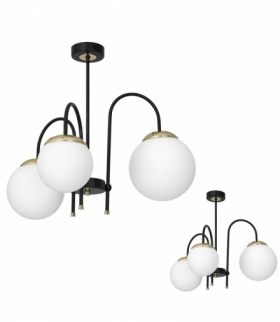 Lampa sufitowa SPARTA BLACK / GOLD 3xE14 Eko-Light MLP6497