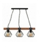 Lampa wisząca ULF BLACK / WOOD 3xE27 60W Eko-Light MLP6193