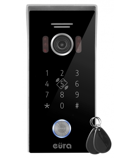 KASETA ZEWNĘTRZNA WIDEODOMOFONU ''EURA'' VDA-51C5/N - czarna, kamera 1080p., czytnik RFID, szyfrator, natynk