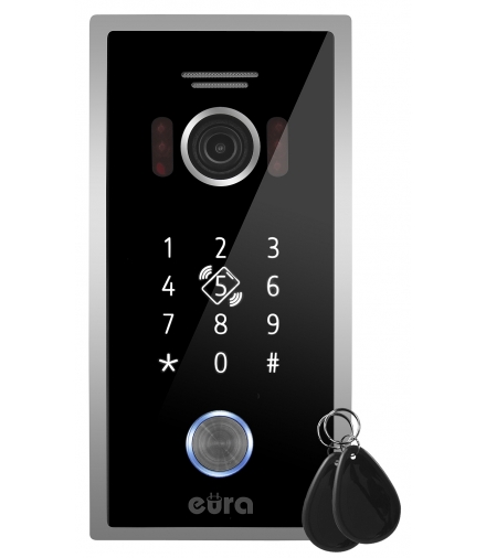 KASETA ZEWNĘTRZNA WIDEODOMOFONU ''EURA'' VDA-51C5/P - czarna, kamera 1080p., czytnik RFID, szyfrator, podtynk