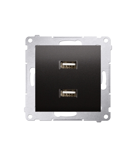 Ładowarka 2 x USB (moduł), 2.1 A, 5V DC, 230V, czarny DC2USB.01/49