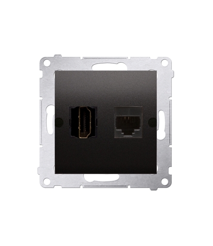 Gniazdo HDMI + RJ45 kat.6. (moduł), czarny DGHRJ45.01/49