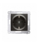 Gniazdo Schuko z przesłonami (moduł) 16A, 250V, szybkozłącza, czarny DGSz1CZ.01/49