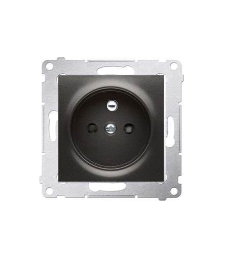 Gniazdo wtyczkowe z uziemieniem i przesłonami (moduł) 16A, 250V, szybkozłącza, czarny DGZ1CZ.01/49