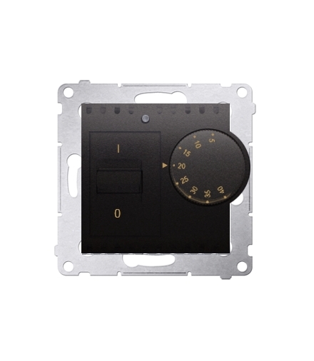 Regulator temperatury z czujnikiem wewnętrznym (moduł) 16(2) A, 230V. Montaż na wkręty, czarny DRT10W.02/49