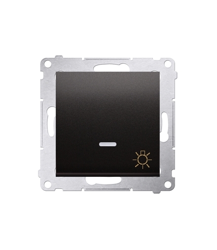 Przycisk światło z podświetleniem LED (moduł) 16AX, 250V, zaciski śrubowe, czarny DS1AL.01/49