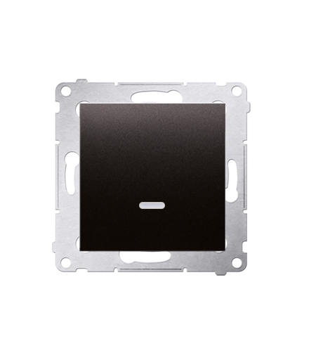 Łącznik jednobiegunowy z podświetleniem LED (moduł) 10AX, 250V, szybkozłącza, czarny DW1L.01/49