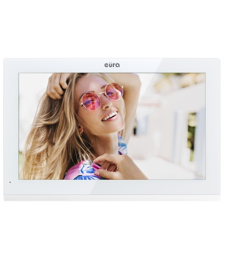 MONITOR EURA VDA-11C5 - biały 10'', FHD, 128GB, rozbudowa do 6 monitorów, 2 stacji bramowych i 2 kamer, obsługa 2 wejść