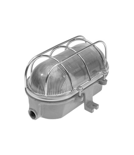 Oprawa OVAL-XXL 7052D, E27, 200W, szara-żeliwo, klosz przeźroczysty-szkło, IP54, siatka metalowa