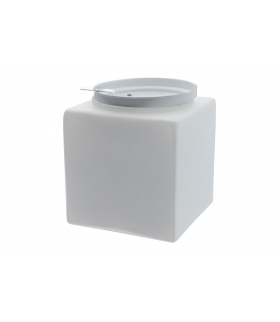 PLAFON G-8, E27, 60W, biała-stal malowana proszkowo, klosz matowy-szkło, IP20