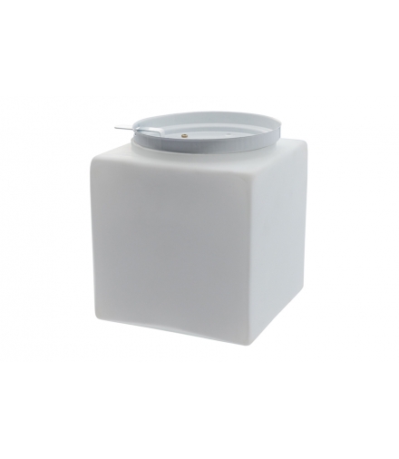 PLAFON G-8, E27, 60W, biała-stal malowana proszkowo, klosz matowy-szkło, IP20