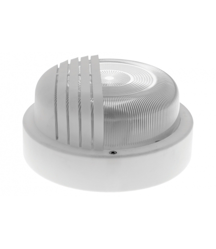 Oprawa LAGUNA, E27, 100W, biała-polipropylen, klosz przeźroczysty-szkło, IP54, przysłona plastikowa