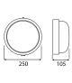 Oprawa RIVA, E27, 100W, biała-polipropylen, 2x dławik, klosz matowy-szkło, IP44
