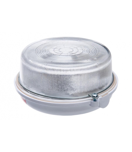 Oprawa SAUNA-7061NC, E27, 100W, biała-bakelit, klosz przeźroczysty-szkło, IP54