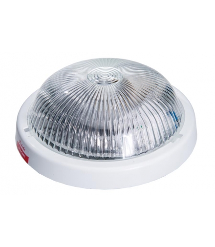 Oprawa ALFA, E27 z mikrofalowym czujnikiem ruchu, 100W, czarna-polipropylen, klosz przeźroczysty-szkło, IP44