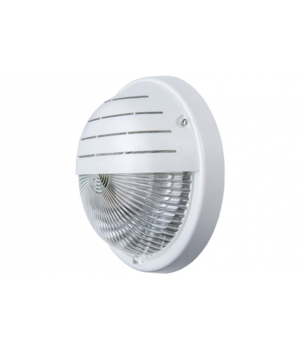 Oprawa GRILL, E27 z mikrofalowym czujnikiem ruchu 24V, 40W, czarna-polipropylen, klosz przeźroczysty-szkło, IP44, osłona