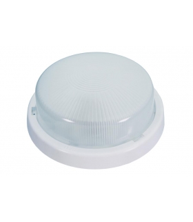 Oprawa STAR, E27 z mikrofalowym czujnikiem ruchu 24V, 60W, biała-polipropylen, klosz matowy-szkło, IP44