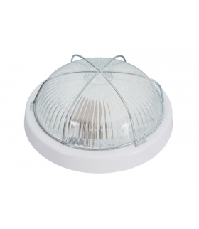 Oprawa ZETA, E27 z mikrofalowym czujnikiem ruchu, 100W, czarna-polipropylen, klosz przeźroczysty-szkło, IP44, siatka metalowa