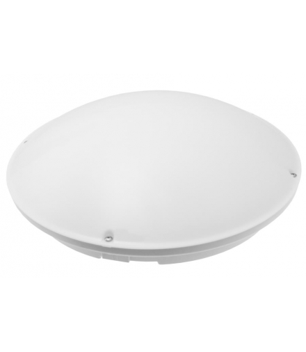 Oprawa MITO, 2xE27 z mikrofalowym czujnikiem ruchu, 2x60W, biała-polipropylen, klosz matowy-poliwęglan, IP44, IK10