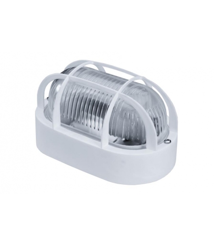 Oprawa kanałowa OVAL-7040 STYL, E27, 60W, szara-polipropylen, klosz matowy-szkło, IP54, siatka plastikowa