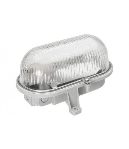 Oprawa kanałowa OVAL-7063T/OB, E27, 75W, szara-polipropylen, klosz przeźroczysty-poliwęglan, IP44, IK10