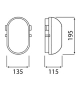 Oprawa kanałowa OVAL-7063T/OB, E27, 75W, biała-polipropylen, klosz matowy-poliwęglan, IP44, IK10