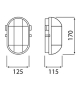 Oprawa kanałowa OVAL-7040B/K, E27, 40W, biała-bakelit, klosz czerwony-polipropylen, IP54, oprawa sygnalizacyjna