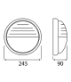 Oprawa GRILL, LED, 12W, 4000K, 1200lm, biała-polipropylen, klosz matowy-poliwęglan, IP44, IK10, osłona