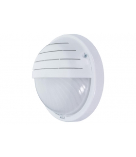 Oprawa GRILL, LED, 12W, 4000K, 1200lm, czarna-polipropylen, klosz matowy-szkło, IP44, osłona