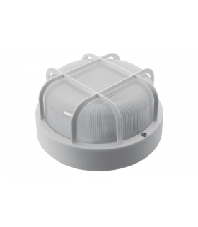 Oprawa RIVA MINI-KOSZ, LED, 5W, 4000K, 580lm, biała-polipropylen, klosz matowy-szkło, IP44, siatka plastikowa