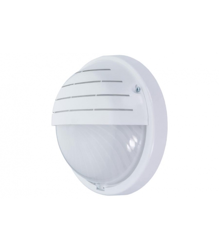 Oprawa GRILL, LED z mikrofalowym czujnikiem ruchu, 12W, 4000K, 1200lm, biała-polipropylen, klosz matowy-poliwęglan, IP44, IK10, 