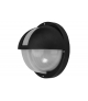 Oprawa EMI, LED z czujnikiem ruchu PIR, 12W, 4000K, 1200lm, czarna-polipropylen, klosz matowy-poliwęglan, IP44, IK10, osłona