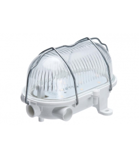 Oprawa kanałowa OVAL-7040T/R, LED, 5W, 4000K, 580lm, biała-polipropylen, klosz przeźroczysty-szkło, IP54, siatka metalowa rozkła