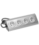 Gniazdo meblowe, kuchenne montowane na rzepy 4x2P+Z INOX z przewodem 1,5m. Orno FS-2