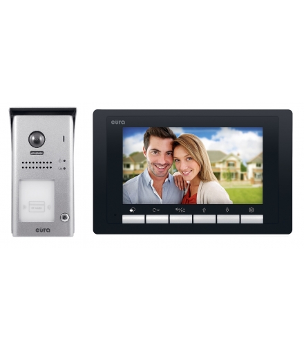 WIDEODOMOFON EURA VDP-61A5/N BLACK 2EASY - jednorodzinny, LCD 7'', czarny, RFID, natynkowy
