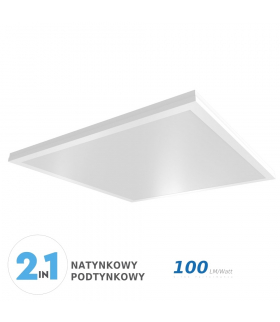 Panel LED V-TAC 40W Natynkowy/Podtynkowy 600x600x29 100lm/W VT-6142 4000K 4000lm