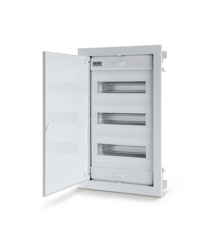 Rozdzielnica FLAT METAL 36+6 DIN podtynkowa, metalowe drzwi SCAME 677.3036.2