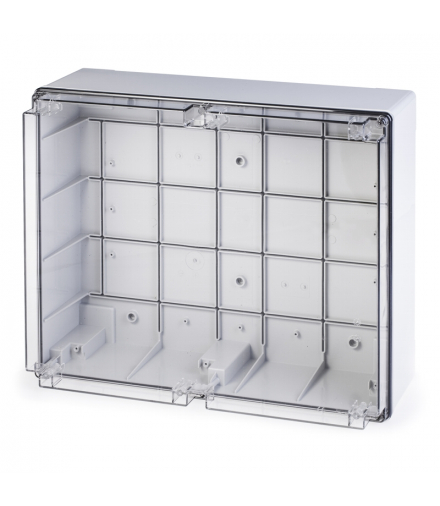 Puszka IP56, wyższa podstawa, przeźroczyste wieczko, 460x380x180mm SCABOX SCAME 686.431