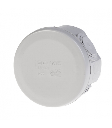 Puszka IP55 z dławnicami, 4 otwory, zamykanie bez wkrętów, fi65x40mm CUBIK SCAME 688.001