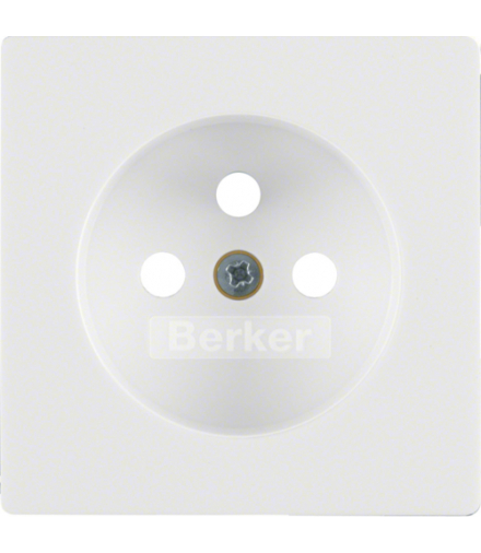 Q.x Płytka czołowa do gniazda z uziemieniem, biały, aksamit Berker 3965766079