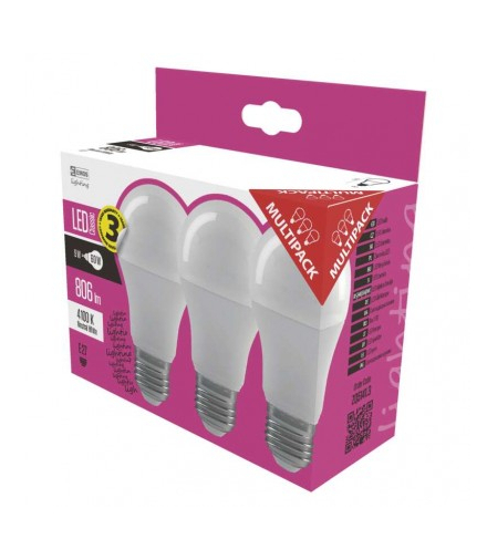 Żarówka LED Classic A60 8,5W E27 neutralna biel 3PK EMOS Lighting ZQ5141.3