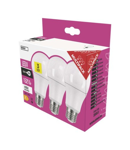 Żarówka LED Classic A60 13,2W E27 neutralna biel, 3 szt. EMOS Lighting ZQ5161.3