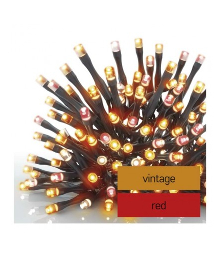 Lampki choinkowe Classic 120 LED świetliki 12m vintage + czerwone miga, IP44 EMOS D4AD02