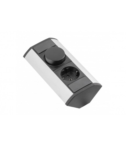 Przedłużacz kątowy MINI z regulatorem CCT i gniazdem schuko 230V 16A GTV AE-PBKTM1SCCT-80